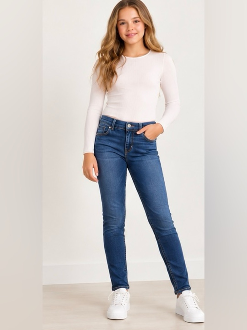 7 For All Mankind The Skinny Girls Size 14 Blue Skinny Jeans